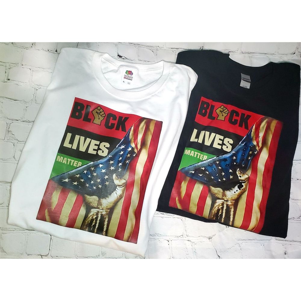 Black Lives Matter American flag tee